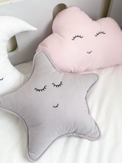 Tripack Cojines Luna, Estrella y Nube Rosada