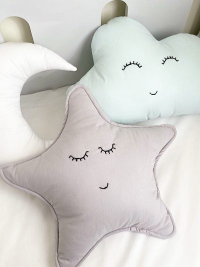 Tripack Cojines Luna, Estrella y Nube Menta