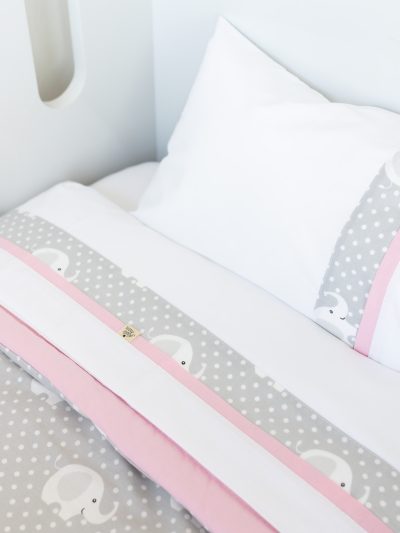 Set Elefante Gris reverso Rosado