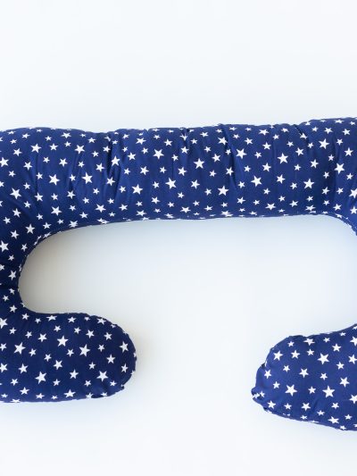 Cojín Maternal Azul y estrellas blancas