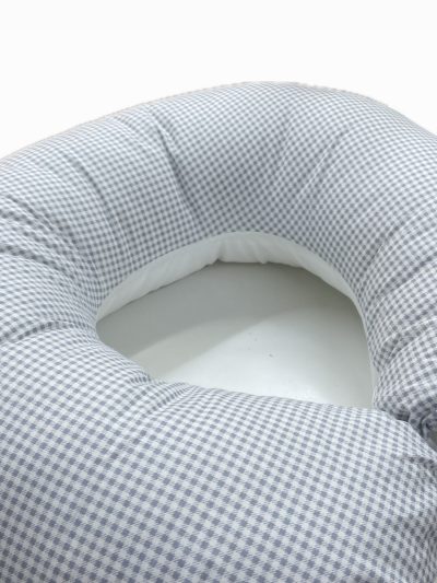 Cojín Lactancia Cuadrillé gris